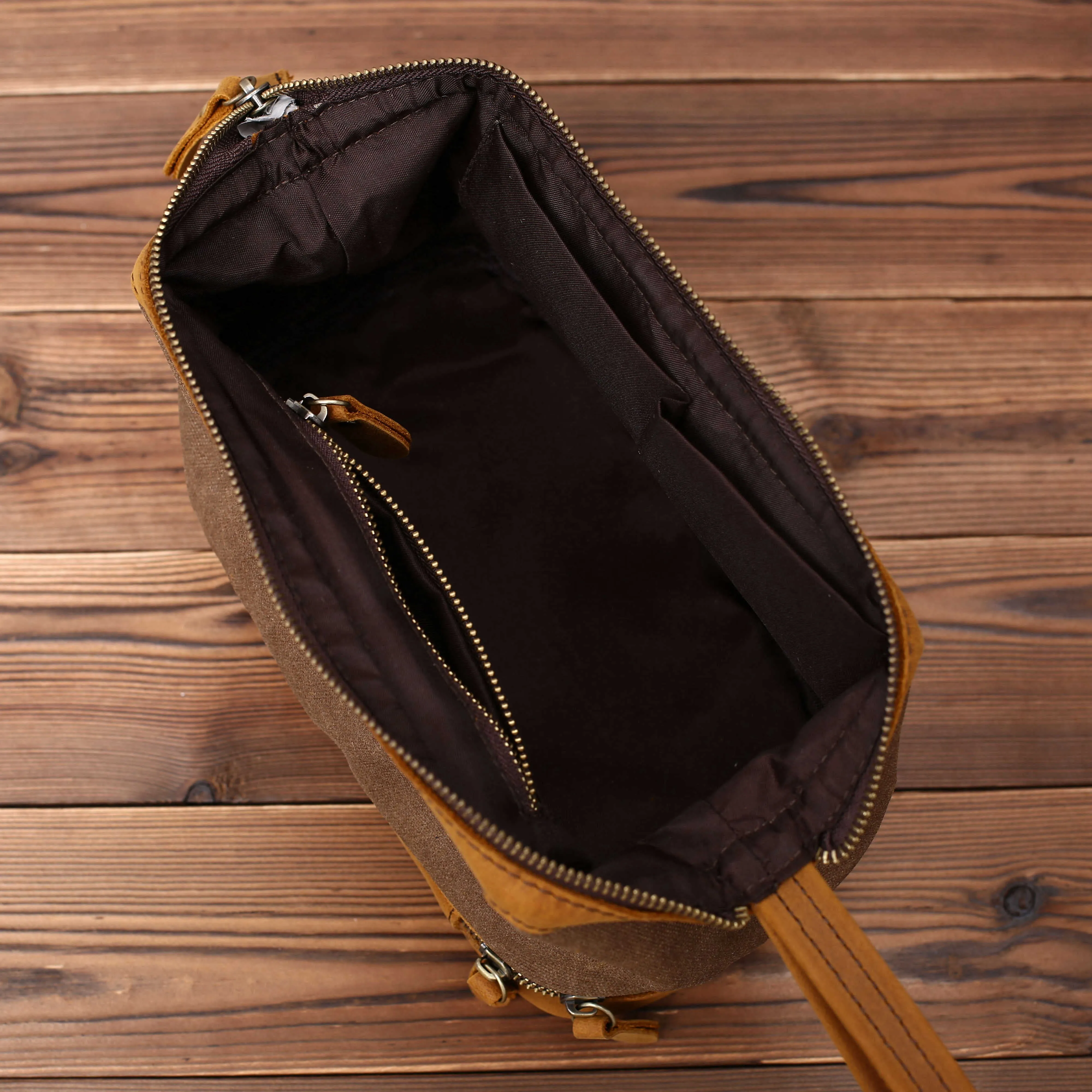 Personalized Waxed Canvas Dopp Kit Mens Toiletry Bag