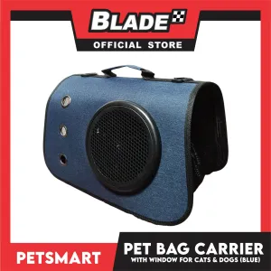Pet Bag Carrier with Window for Cats and Dogs (Blue) 41cm x 26cm x 25cm