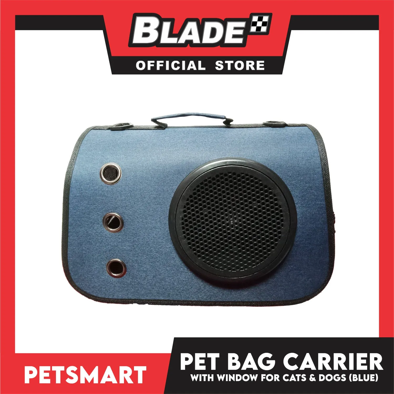 Pet Bag Carrier with Window for Cats and Dogs (Blue) 41cm x 26cm x 25cm