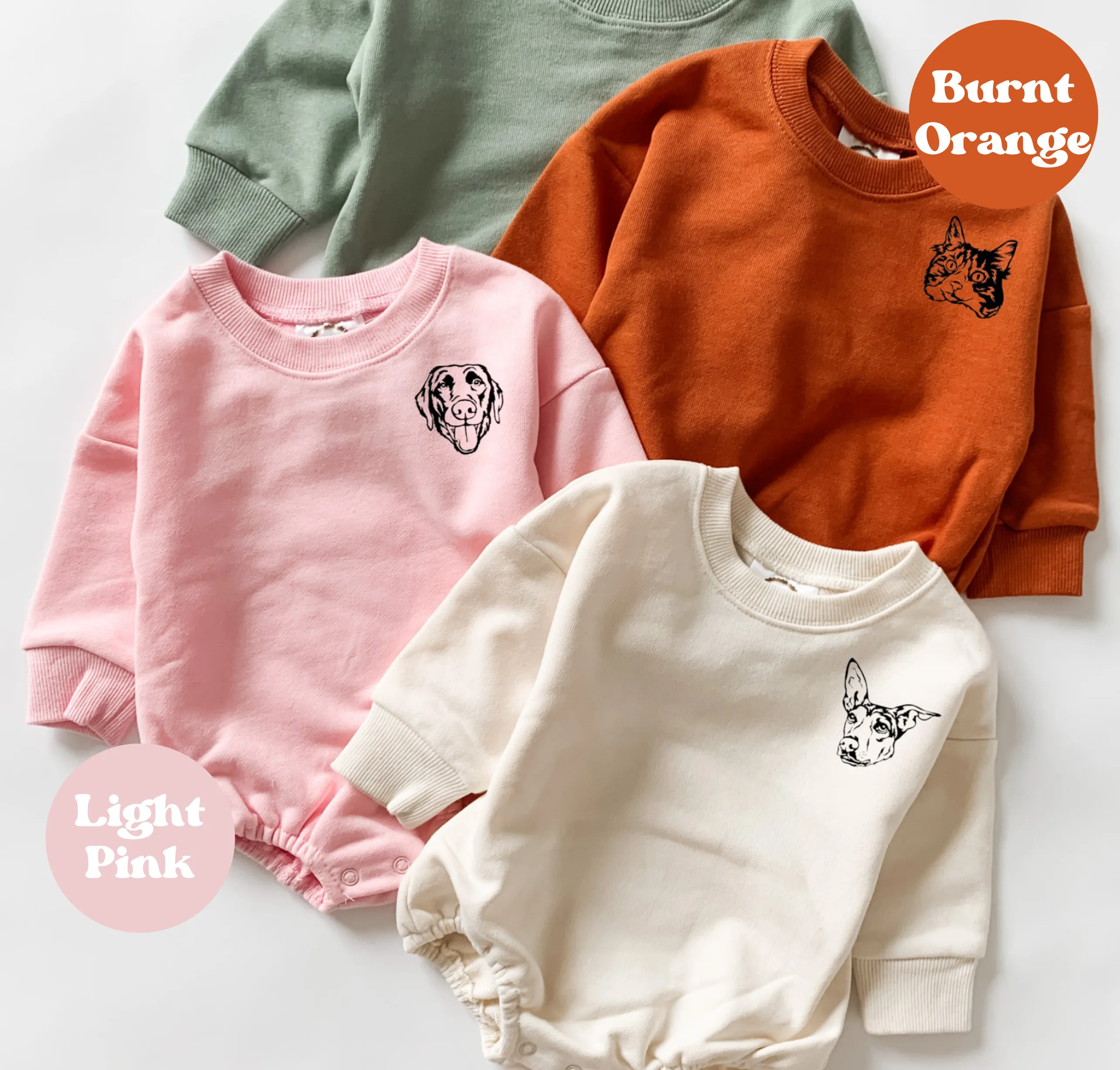 Pet Portrait Baby Bubble Romper