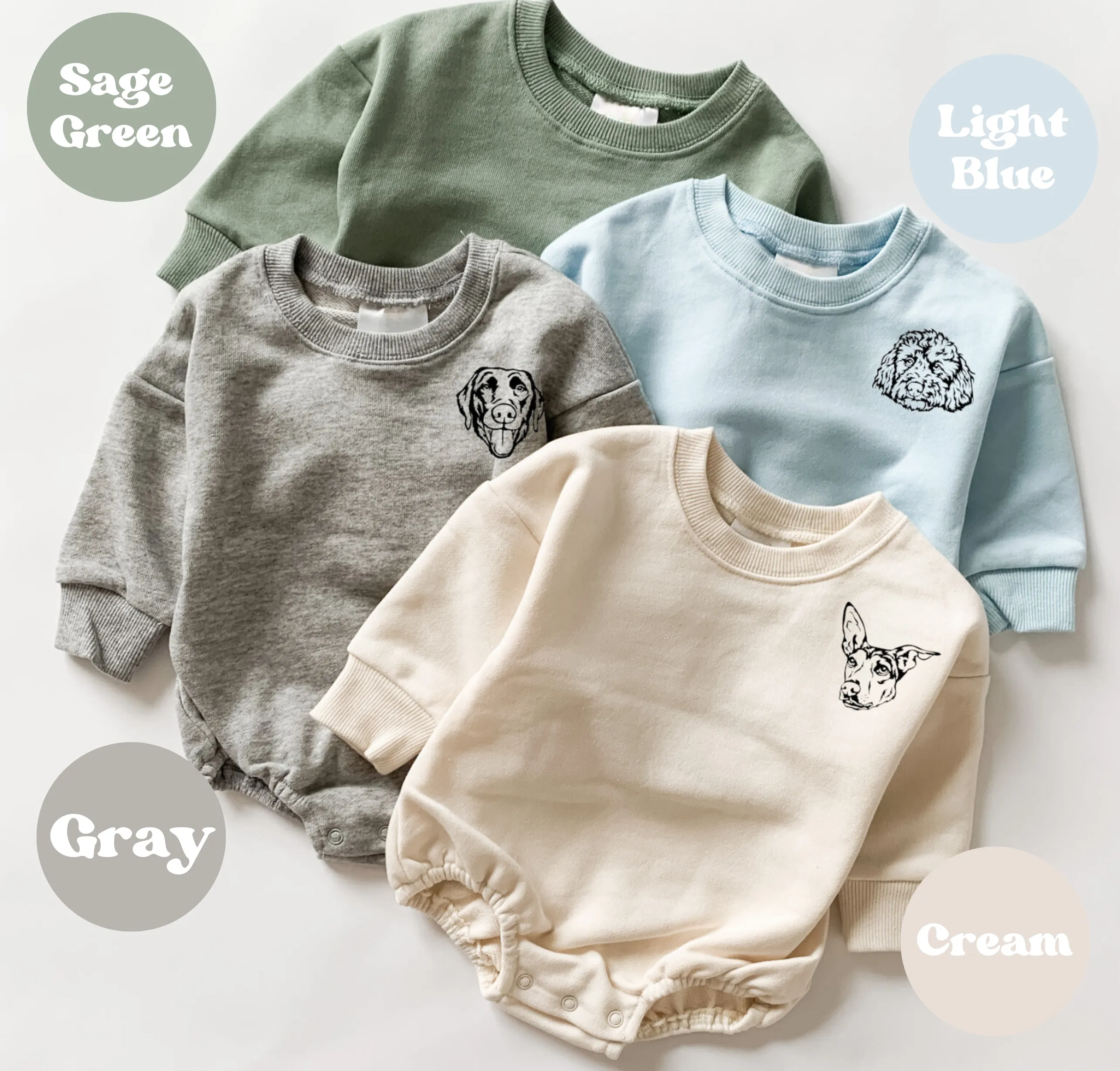 Pet Portrait Baby Bubble Romper