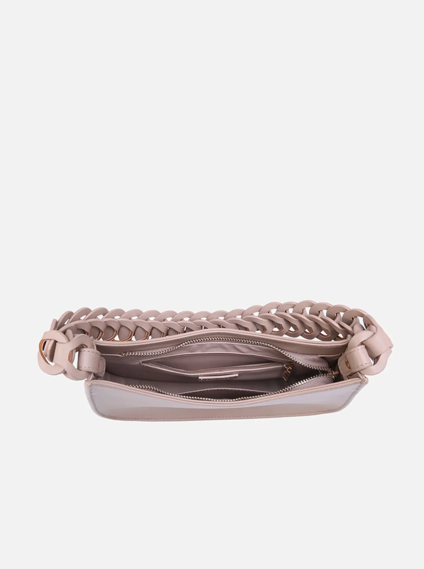 Petra Curved Chain Shoulder Bag - Two Colors