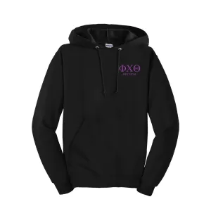 Phi Chi Theta Est. 1924 Embroidered Hooded Pullover