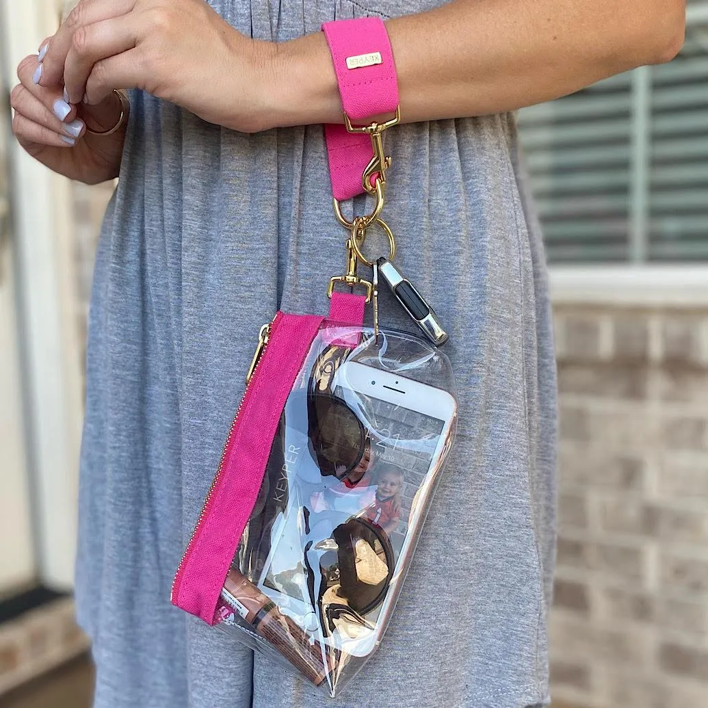 Pink CLEAR Bag  - Classic Canvas Trim