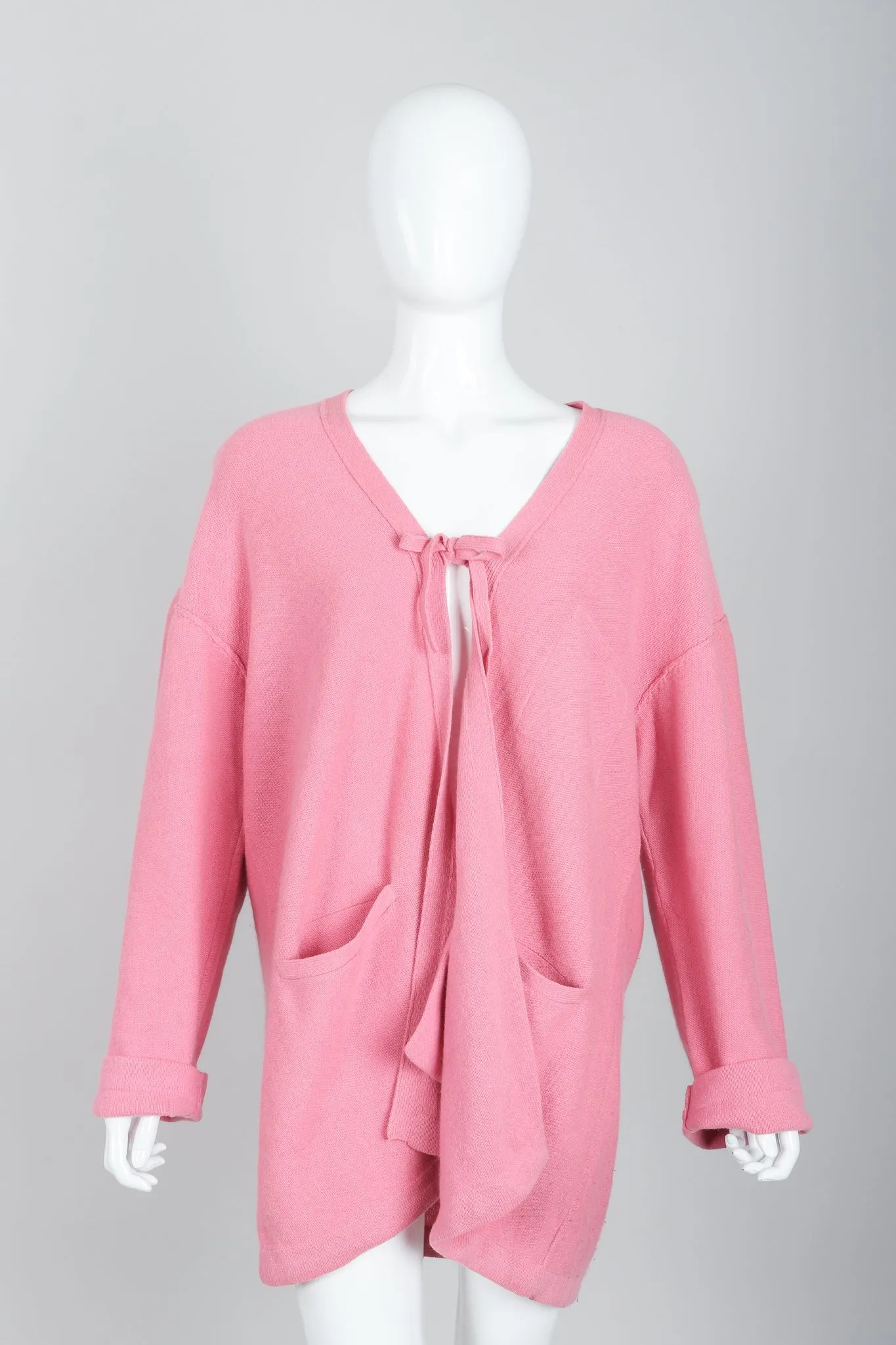 Pink Knit Cocoon Cardigan