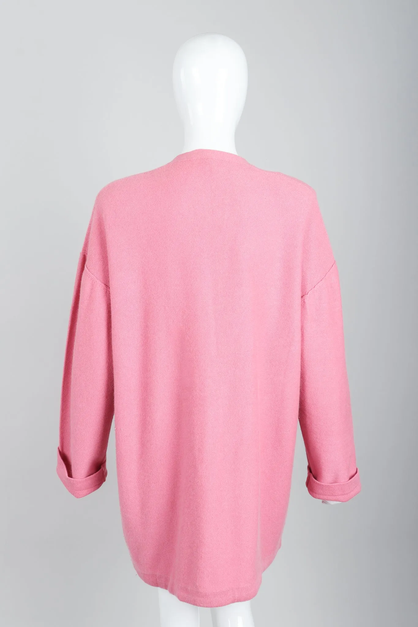 Pink Knit Cocoon Cardigan