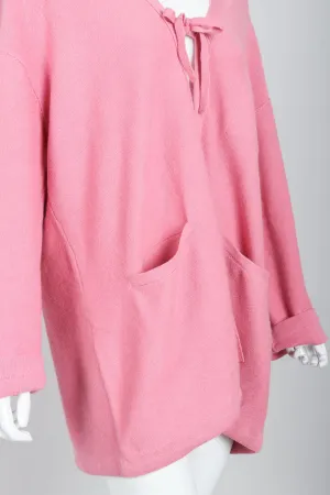 Pink Knit Cocoon Cardigan