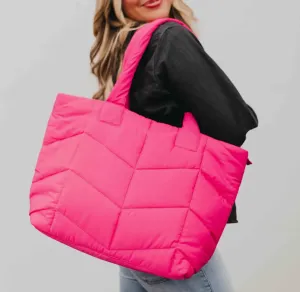 Pink Naomi Nylon Tote Bag