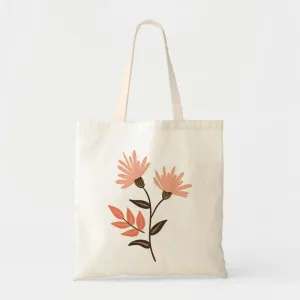 PINK-ORANGE DAISY CANVAS BAG