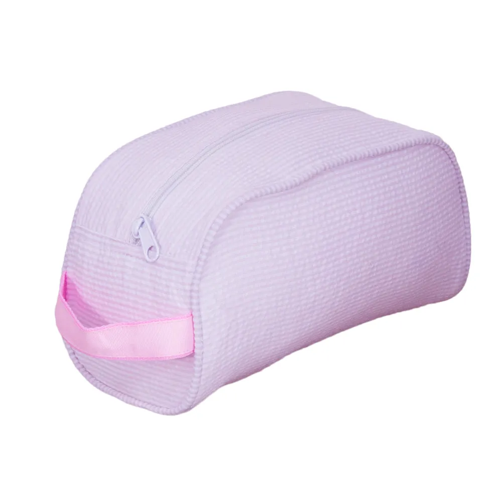 Pink Seersucker Traveler Toiletry Bag