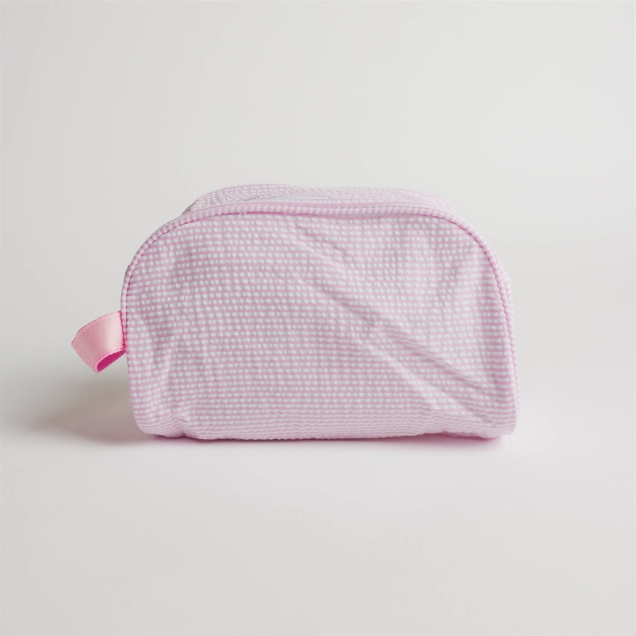 Pink Seersucker Traveler Toiletry Bag