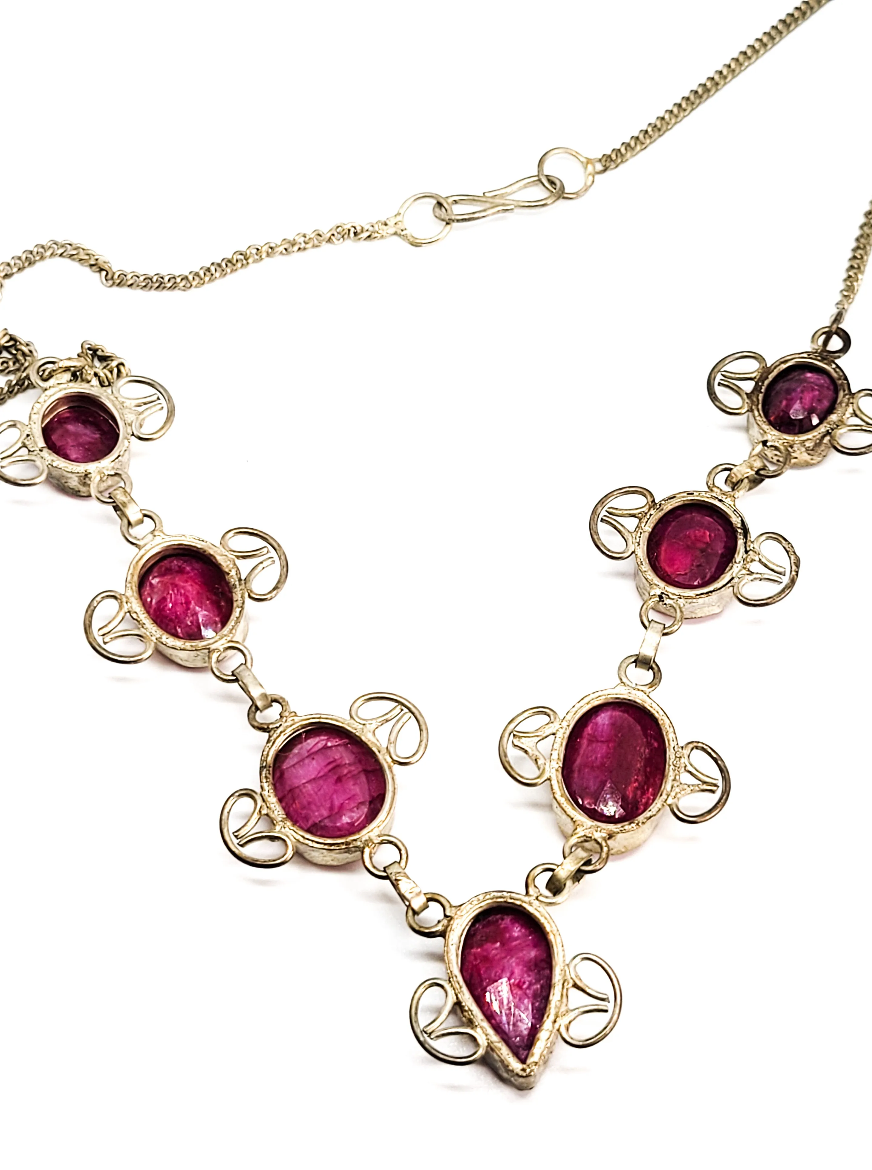 Pink Spinel faceted gemstone vintage tribal bali necklace