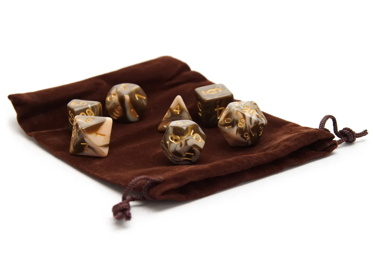 Plain Dice Bag - Brown
