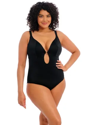Plain Sailing Non Wired Plunge Swimsuit In Black - Elomi