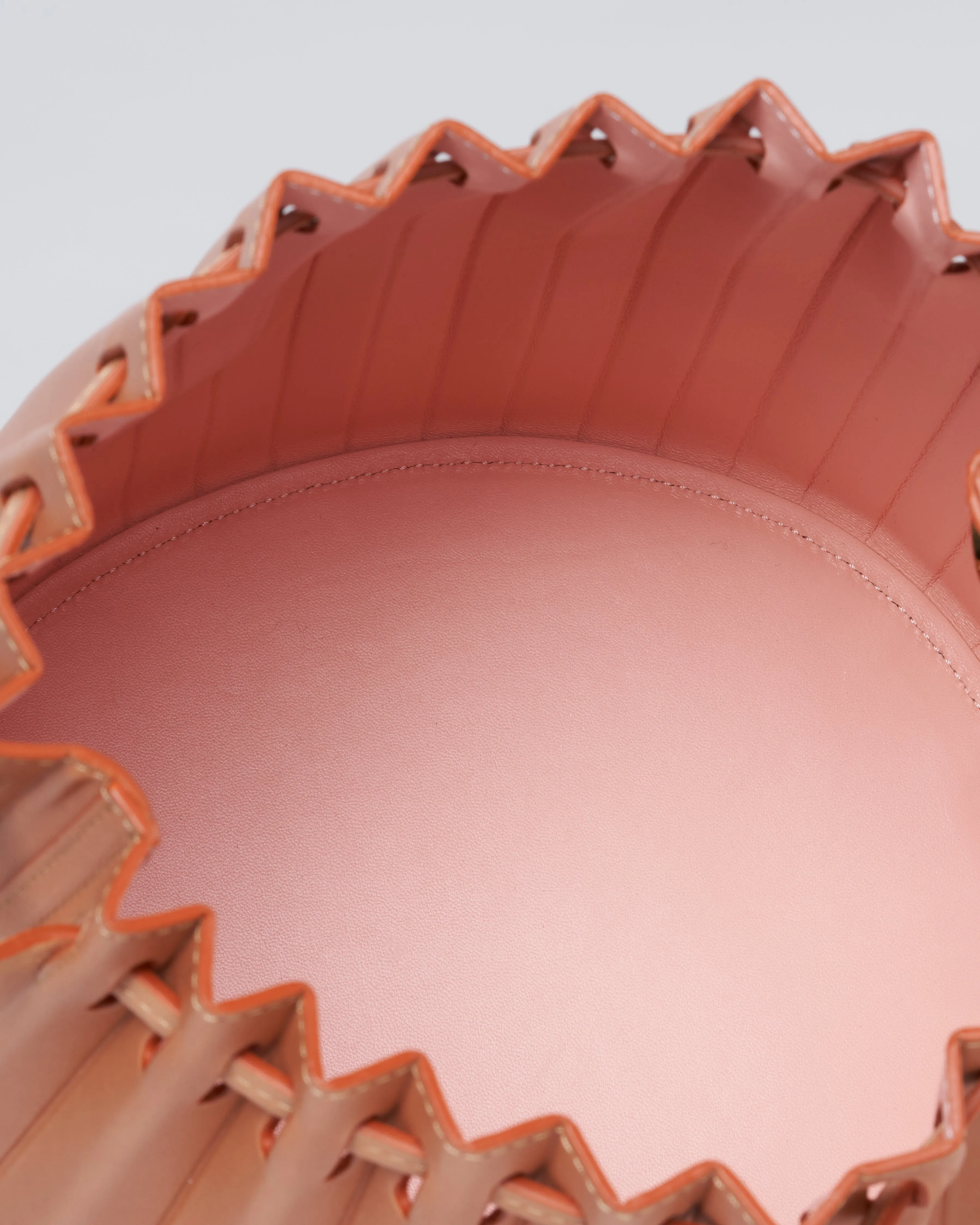 pleated bucket bag - cammello/rosa