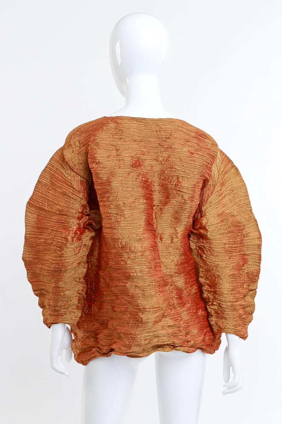 Plissé Iridescent Drop Shoulder Top