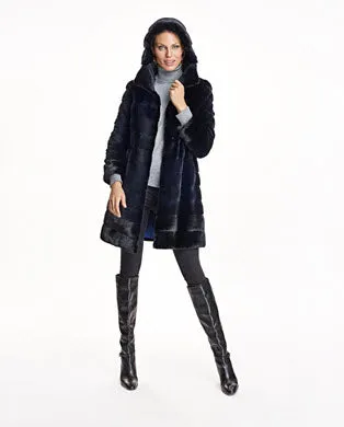 Plucked Mink & LH Mink Trimmed Coat