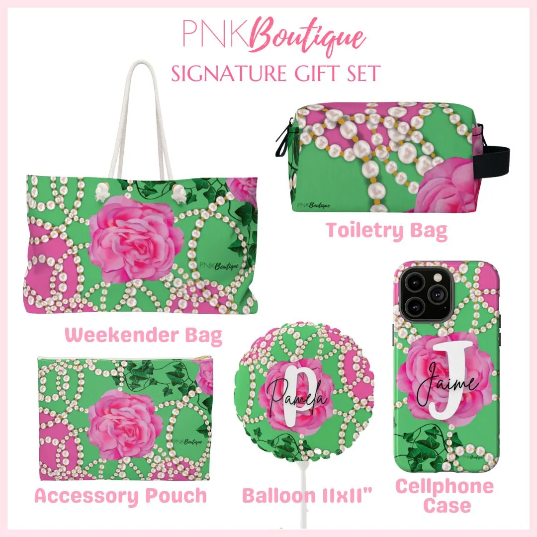 PNK Signature Pink & Green Luggage Cover