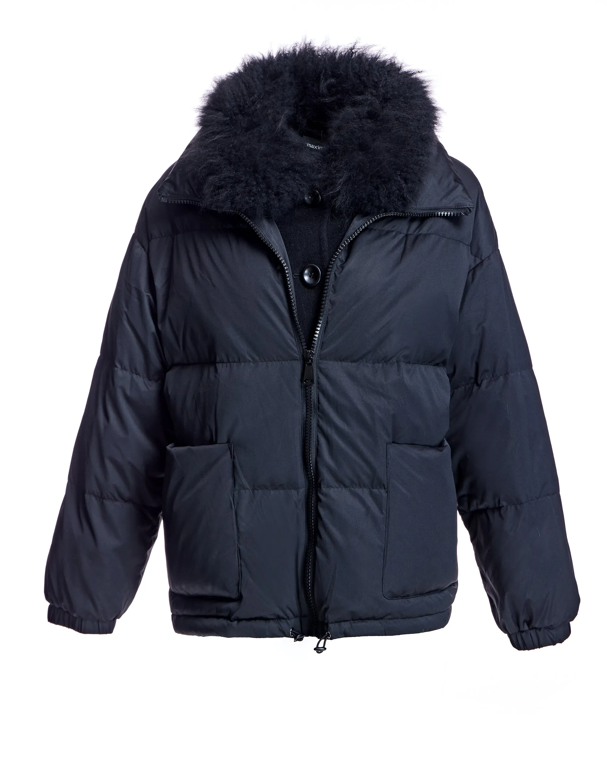 Polyblend Jacket with Cashmere Lamb Trim