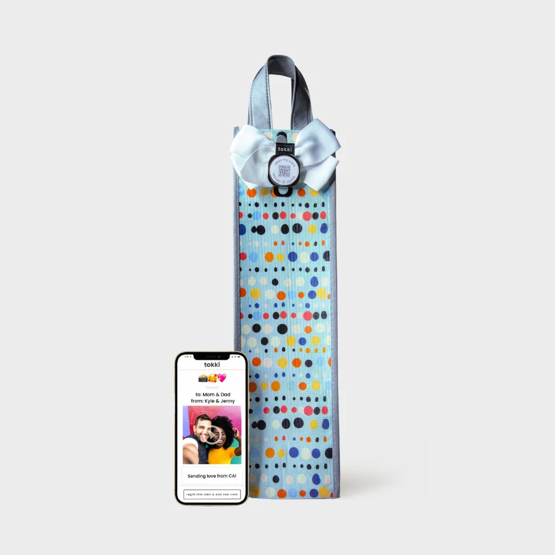 Pop | Wine | Reusable Gift Bag   QR Greeting Card