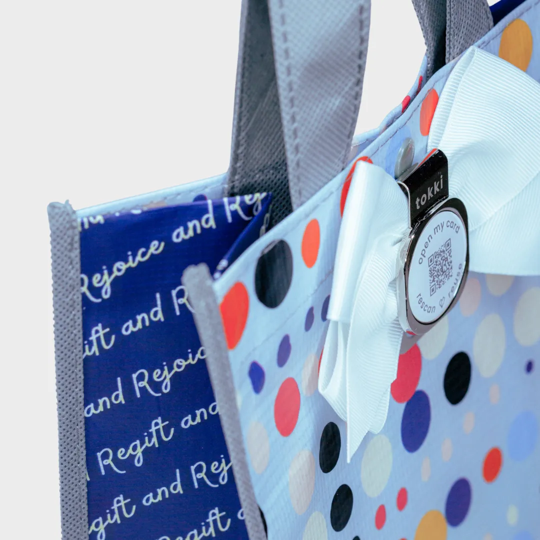 Pop | Wine | Reusable Gift Bag   QR Greeting Card
