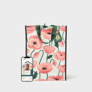 Poppy Fields | Large | Reusable Gift Bag   QR Greeting Card