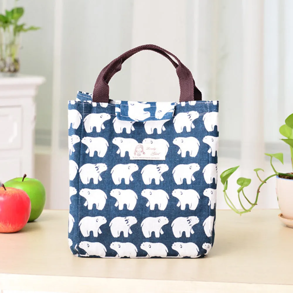 Portable Insulated Thermal Cooler Lunch Box Bento Tote Storage Bag