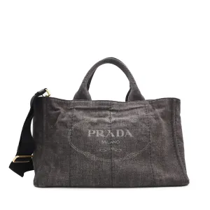 Prada Canapa Denim Convertible Tote Bag