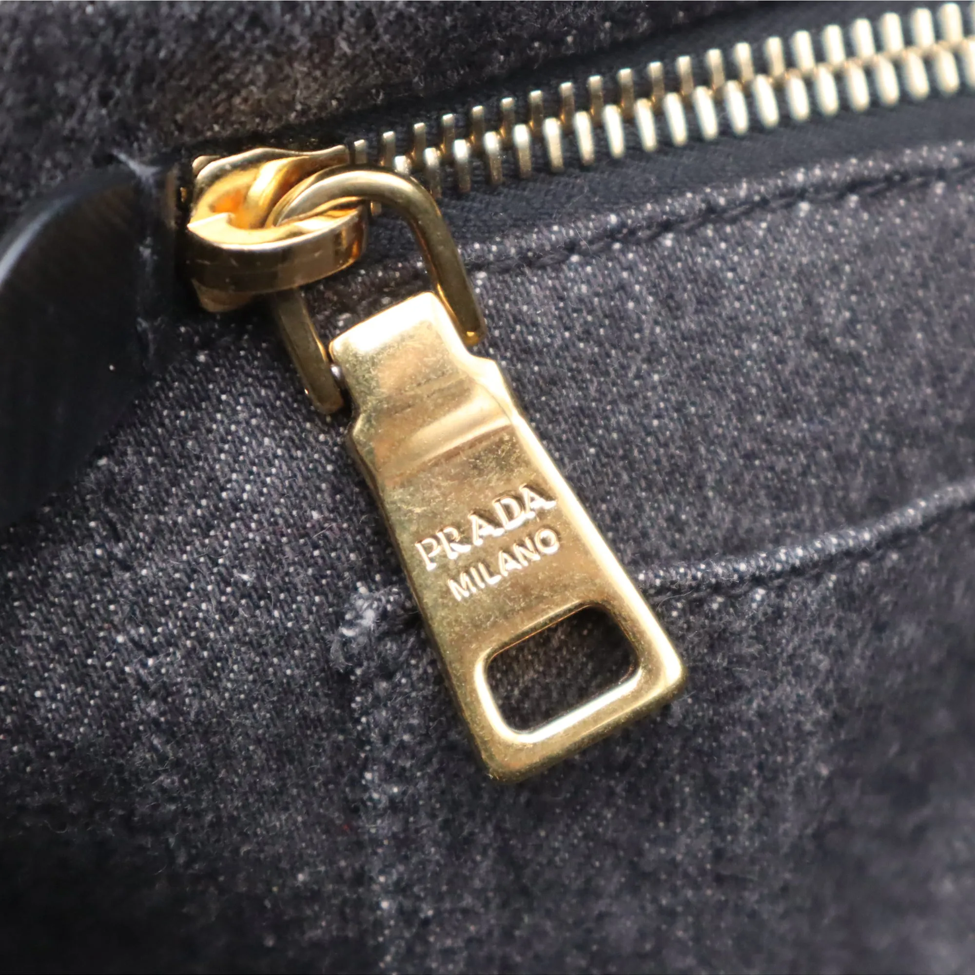 Prada Canapa Denim Convertible Tote Bag