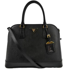 PRADA Lux Medium Promenade Saffiano Leather Shoulder Bag Black  - New Year Deals