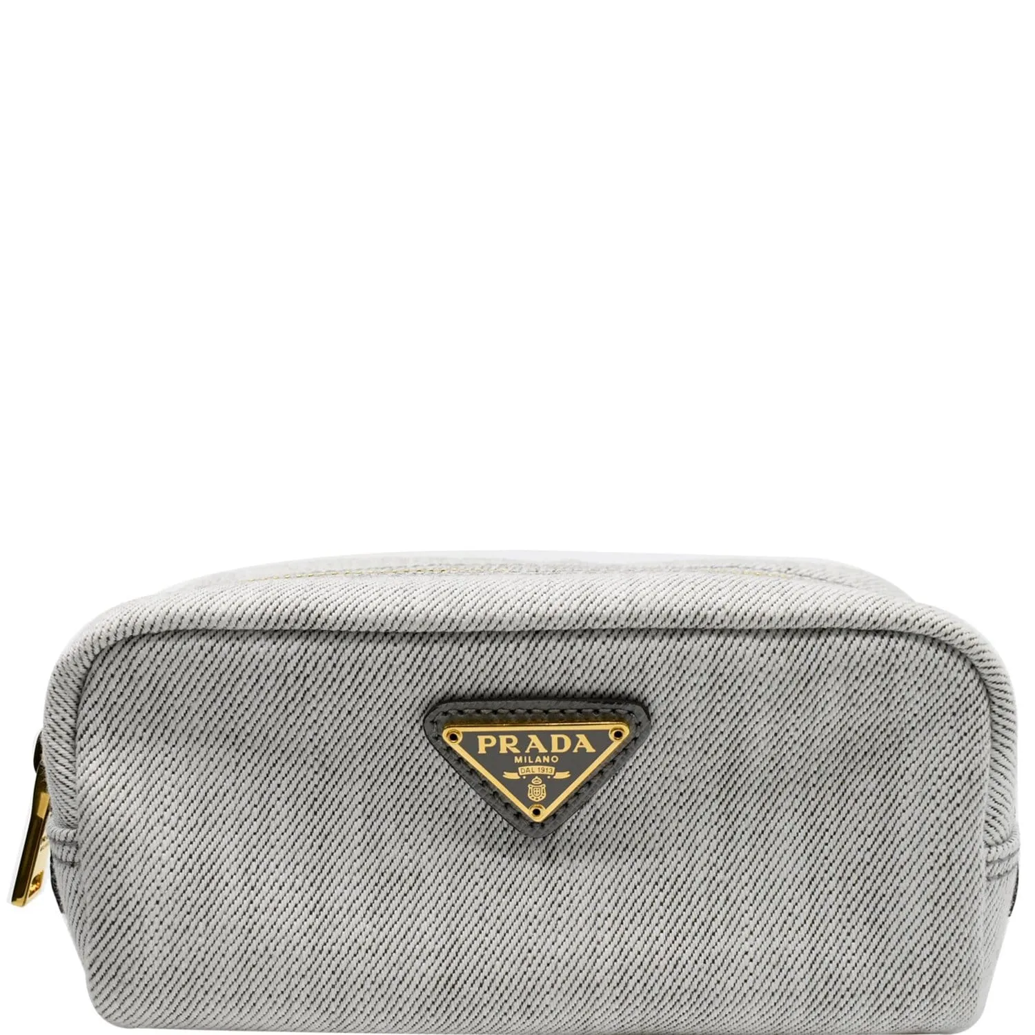 PRADA Milano Denim Canvas Pouch Bag Grey - 10% OFF