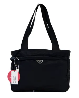 Prada Nylon Black Tote Shoulder Bag Vintage - Final Call