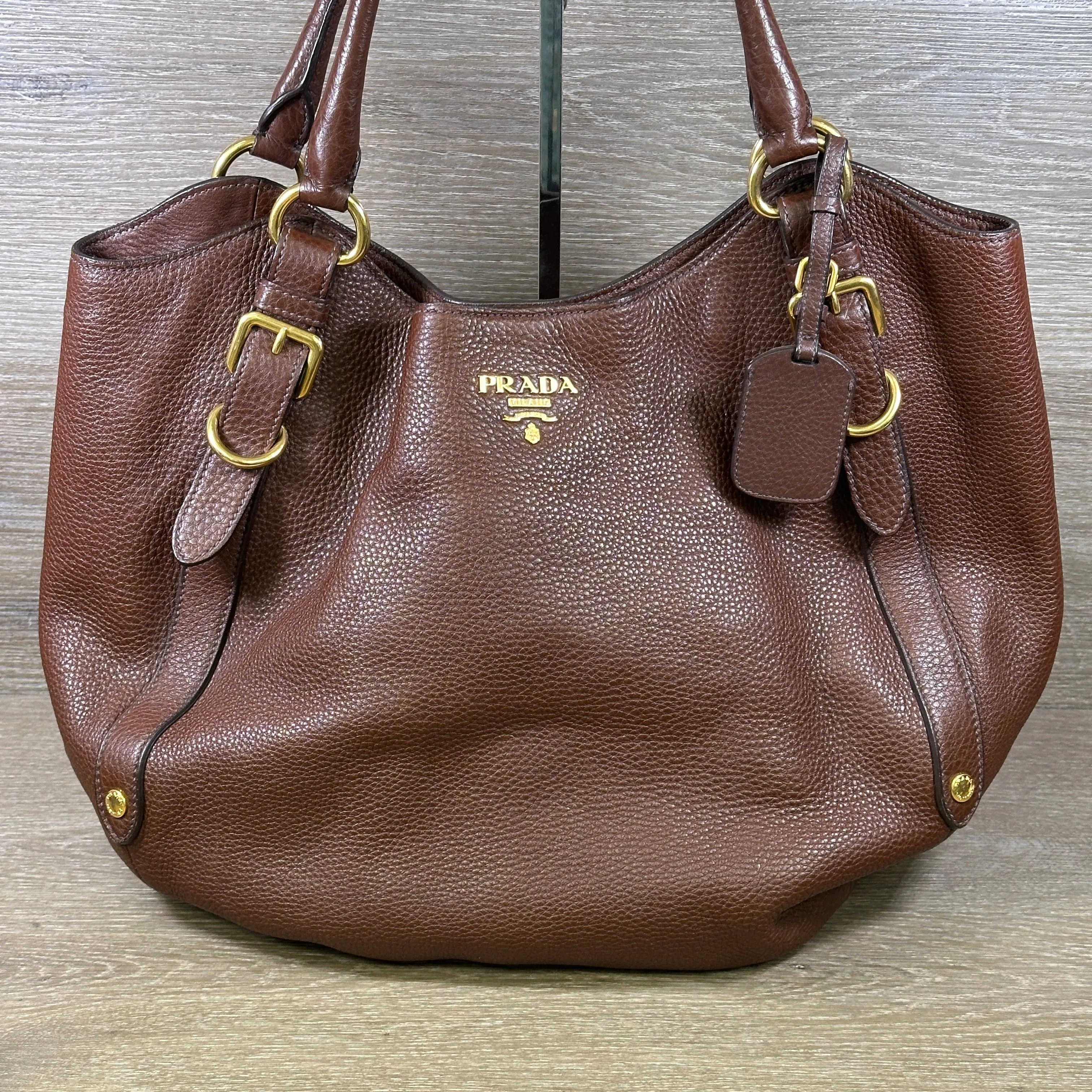 Prada Vitello Daino Hobo - Bruciato