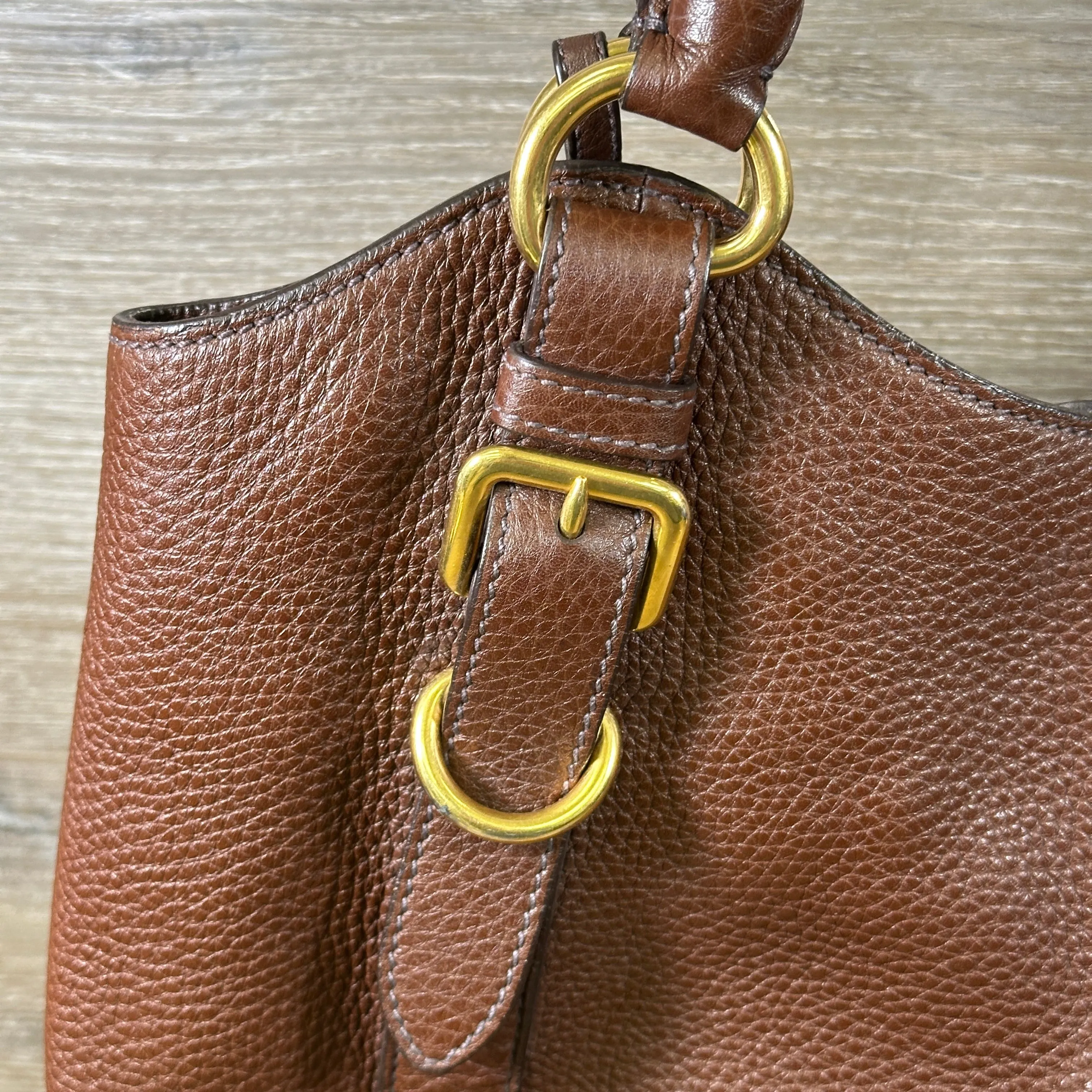 Prada Vitello Daino Hobo - Bruciato