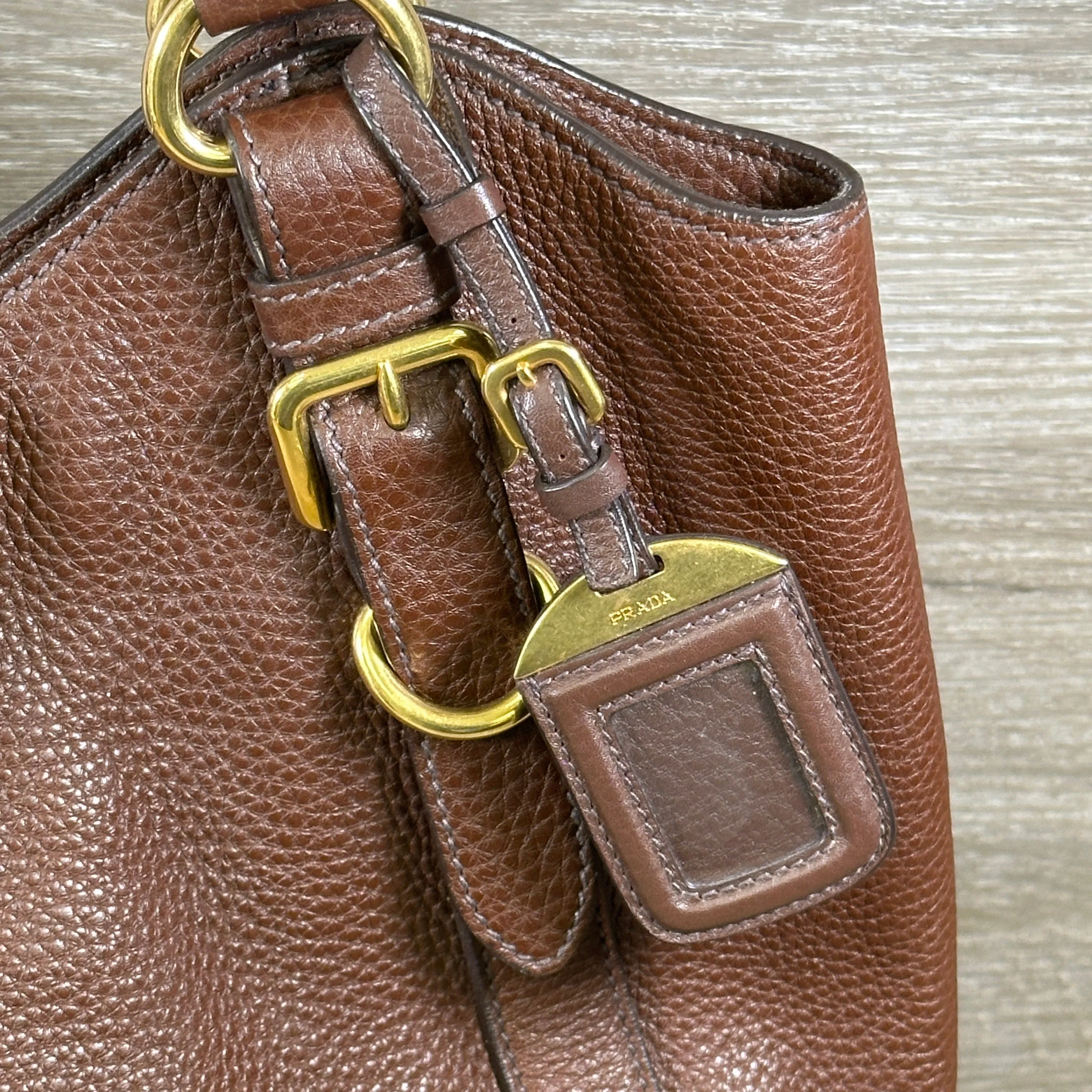 Prada Vitello Daino Hobo - Bruciato