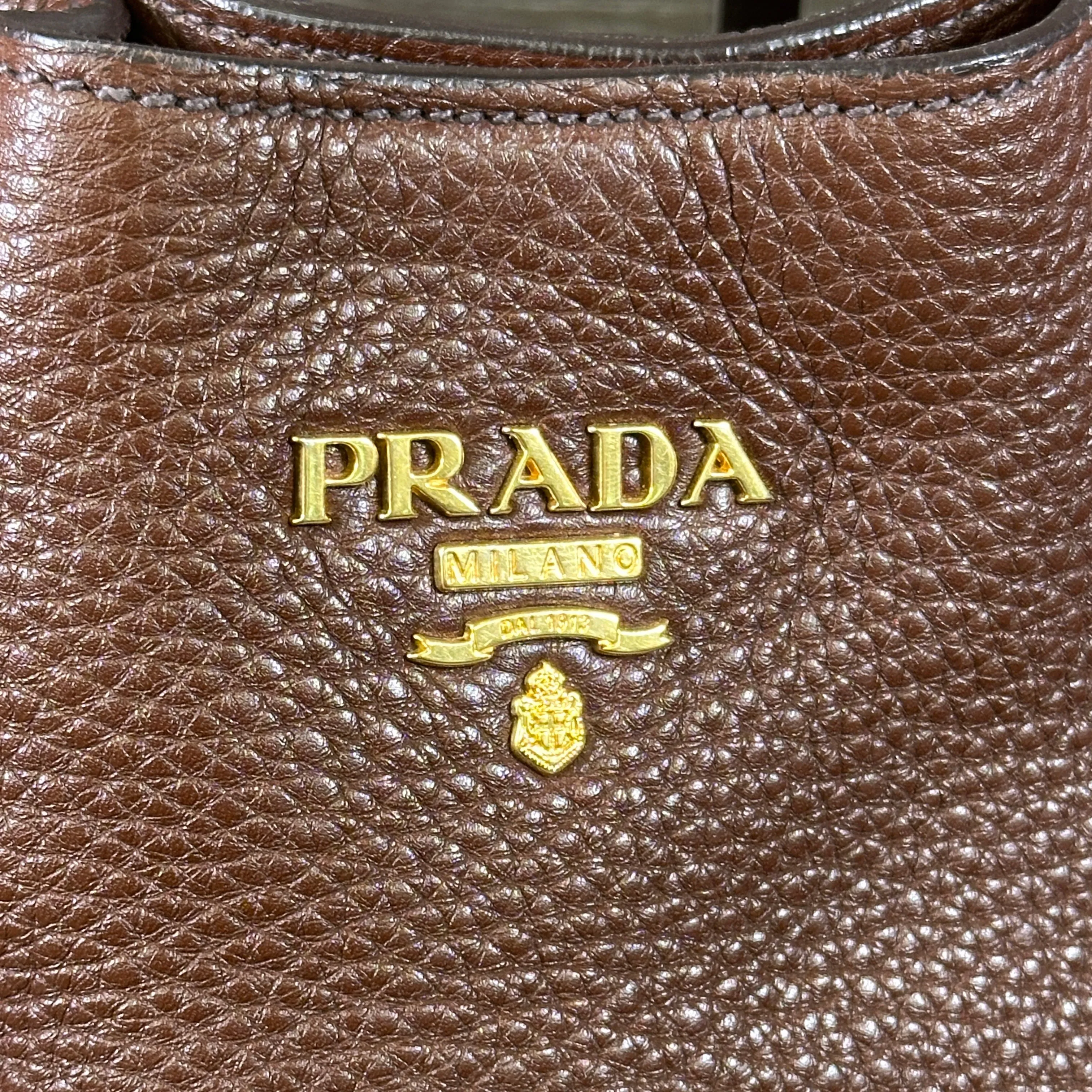 Prada Vitello Daino Hobo - Bruciato