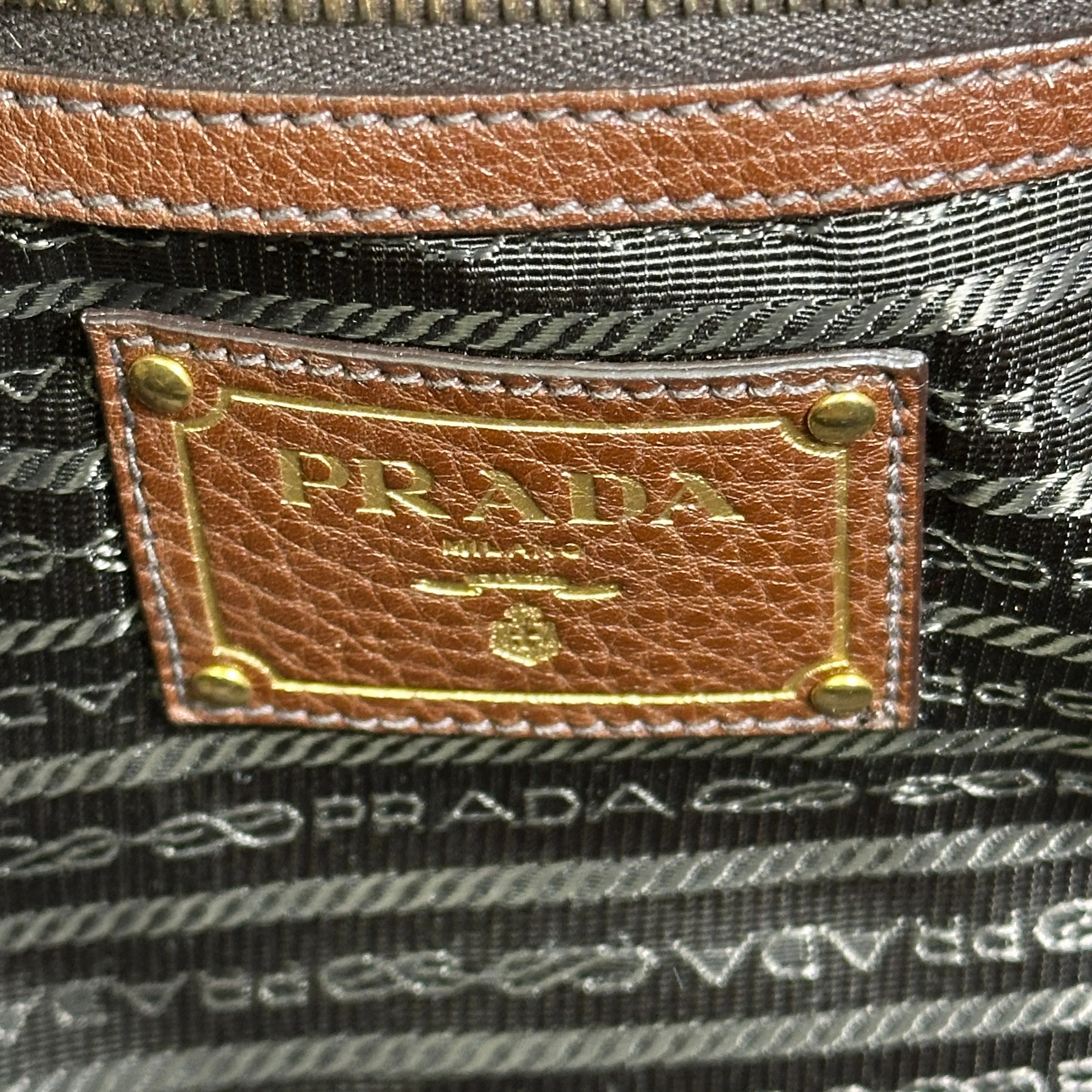 Prada Vitello Daino Hobo - Bruciato
