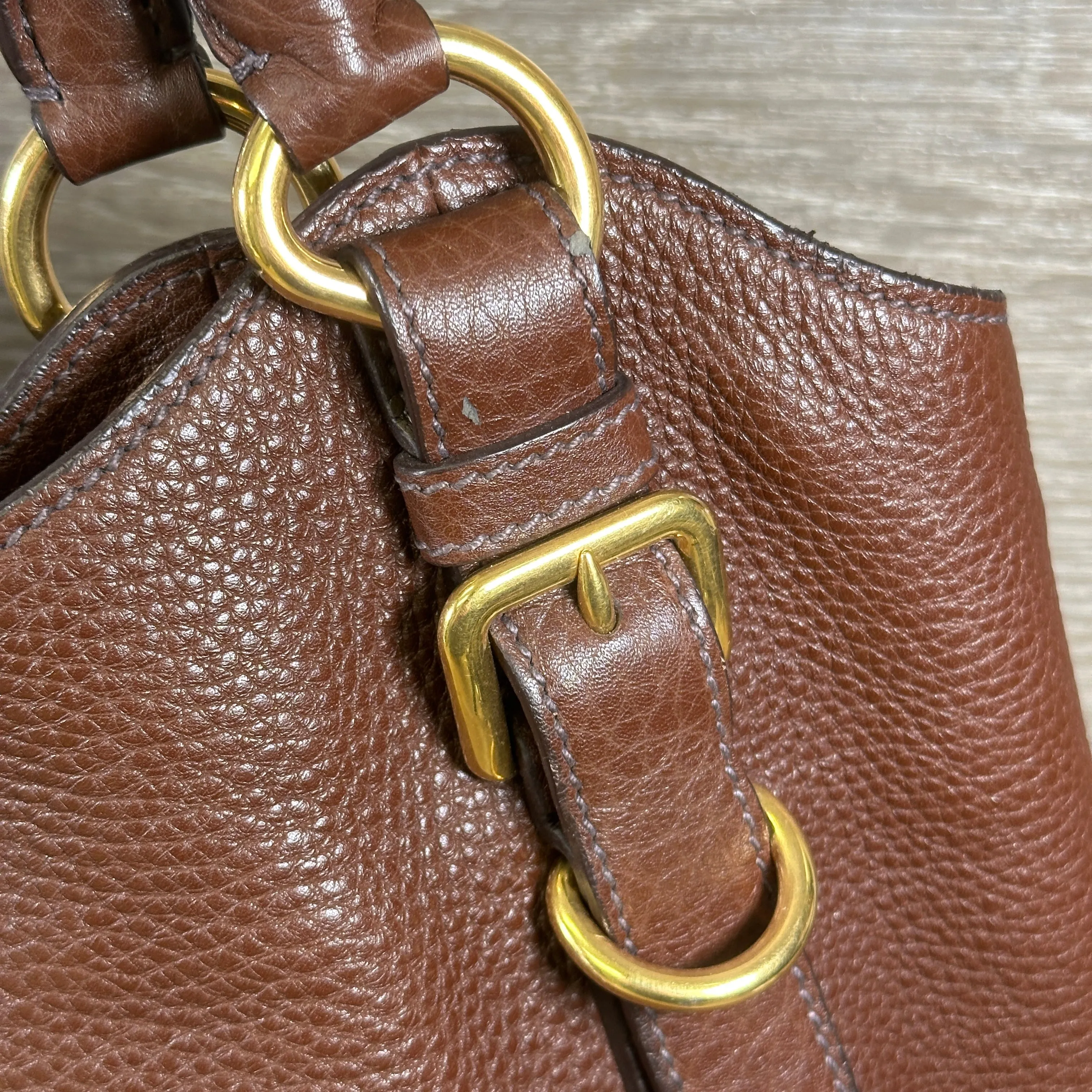 Prada Vitello Daino Hobo - Bruciato