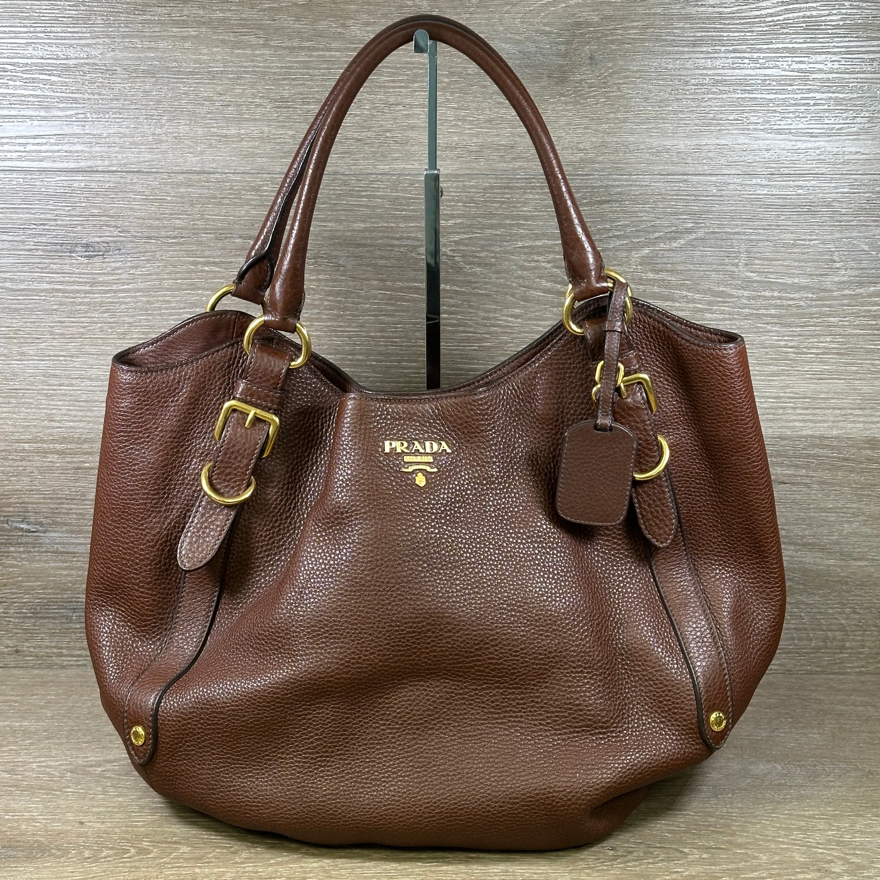 Prada Vitello Daino Hobo - Bruciato