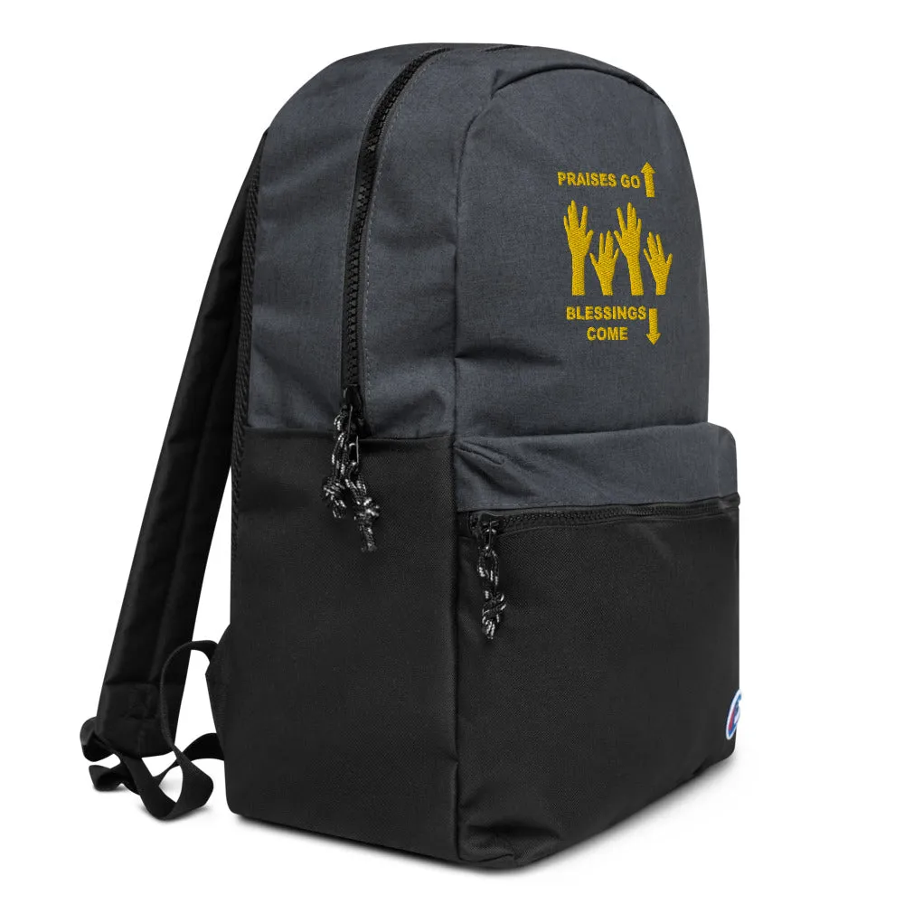 Praises Up Embroidered Champion Backpack