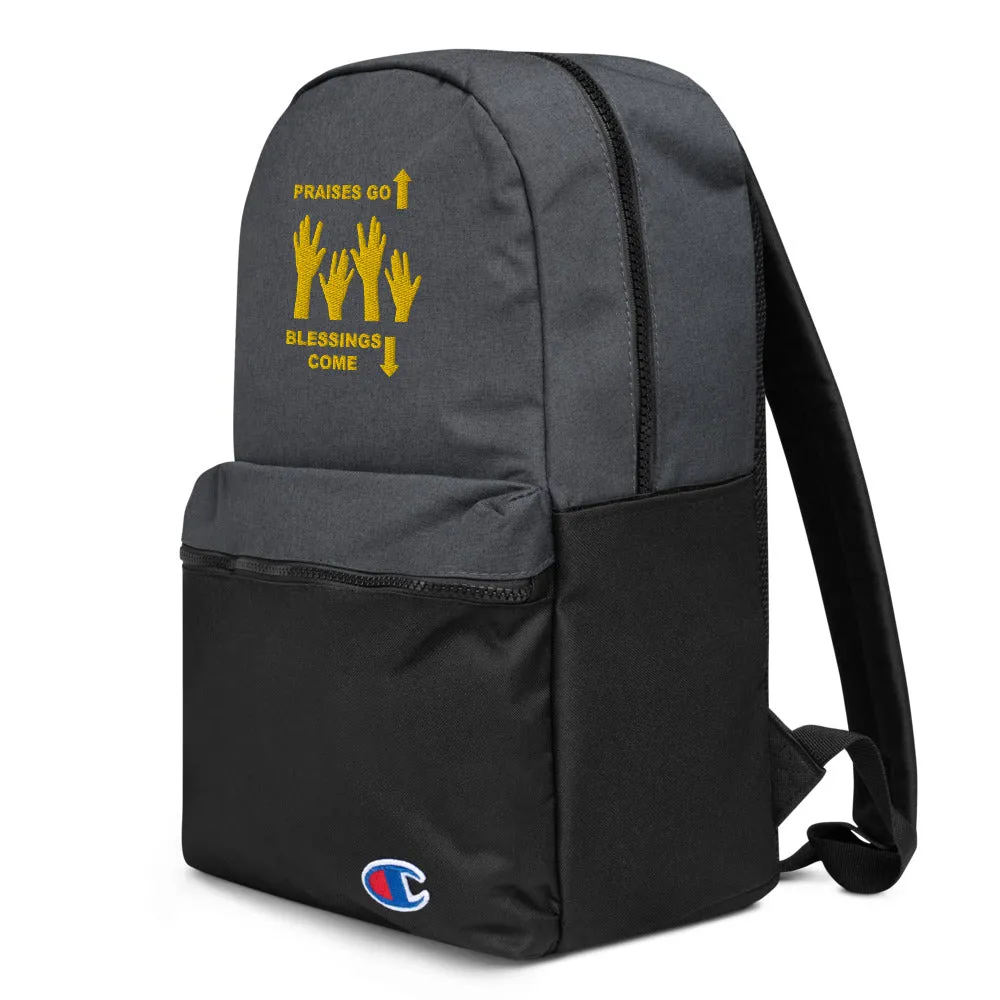 Praises Up Embroidered Champion Backpack