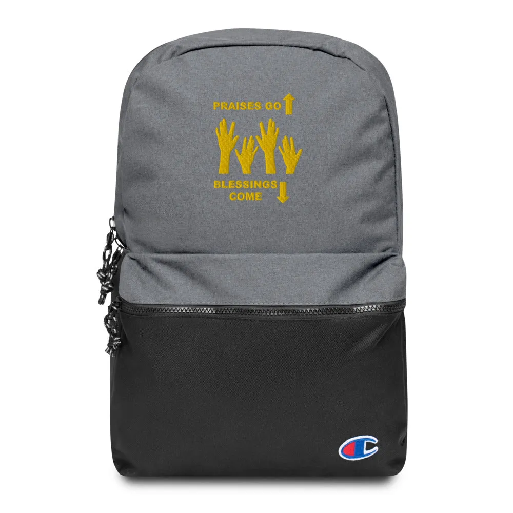 Praises Up Embroidered Champion Backpack
