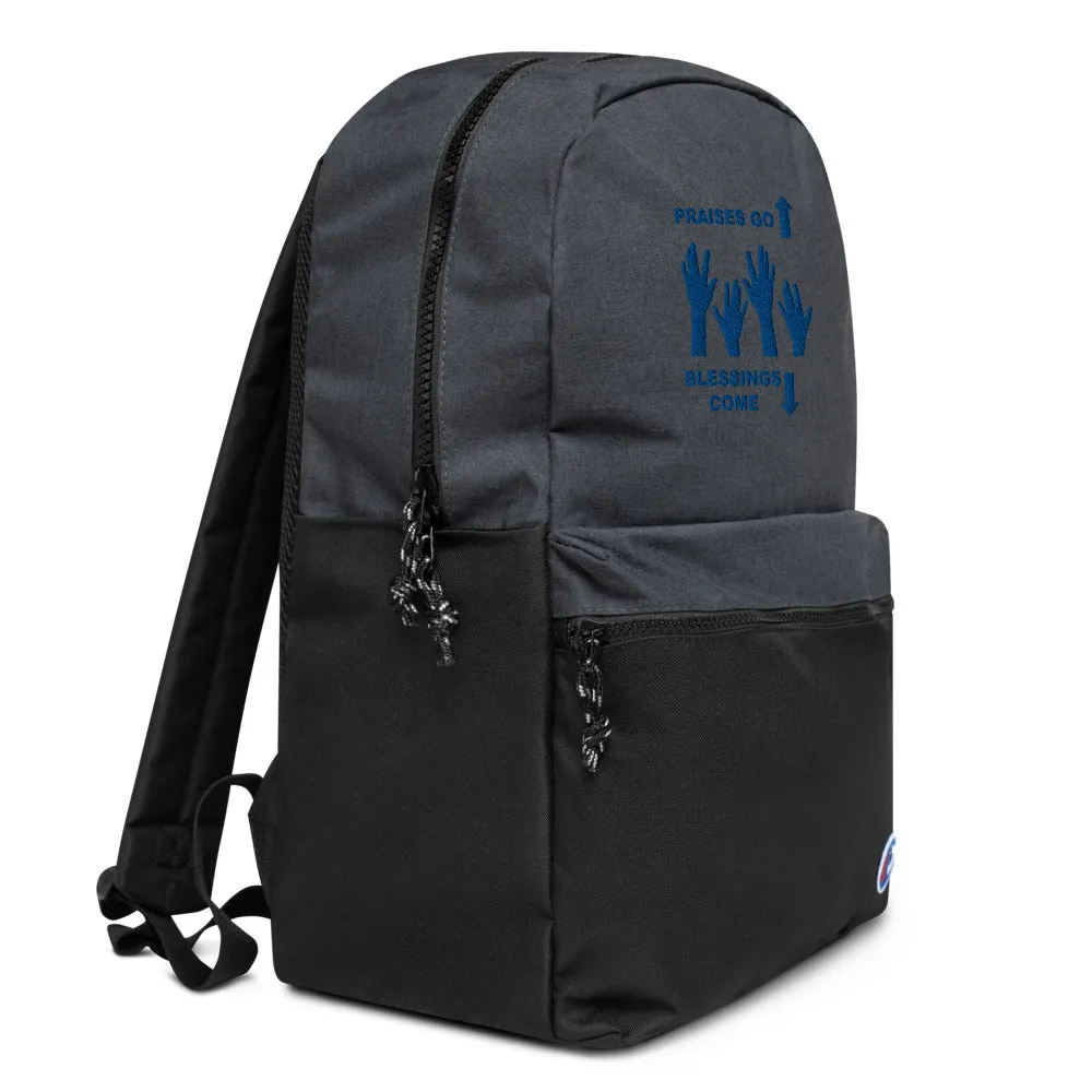 Praises Up Embroidered Champion Backpack