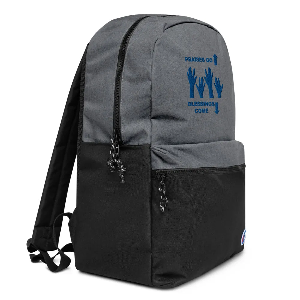 Praises Up Embroidered Champion Backpack