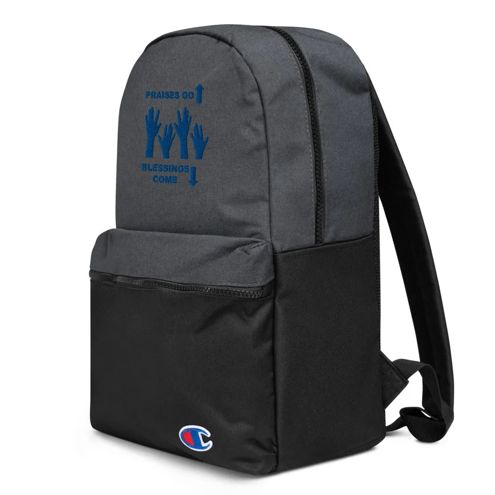 Praises Up Embroidered Champion Backpack