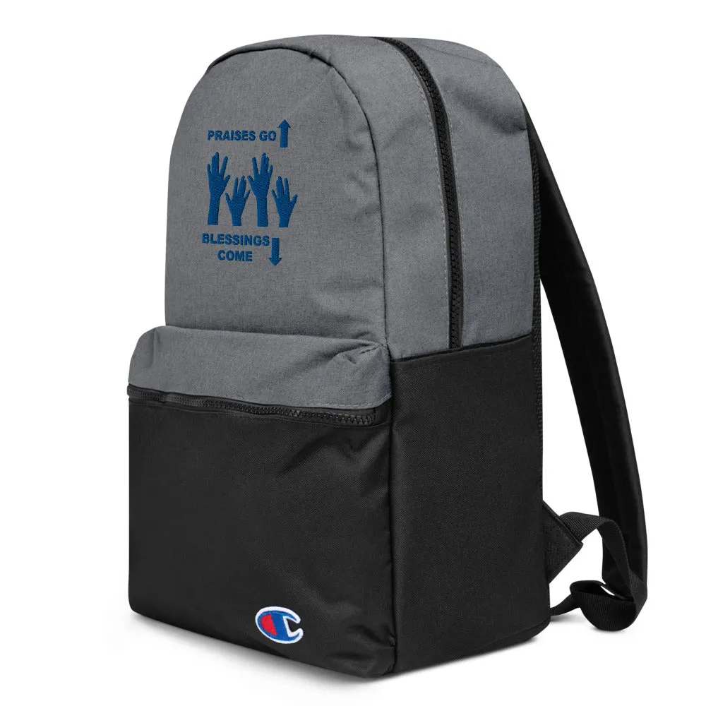 Praises Up Embroidered Champion Backpack