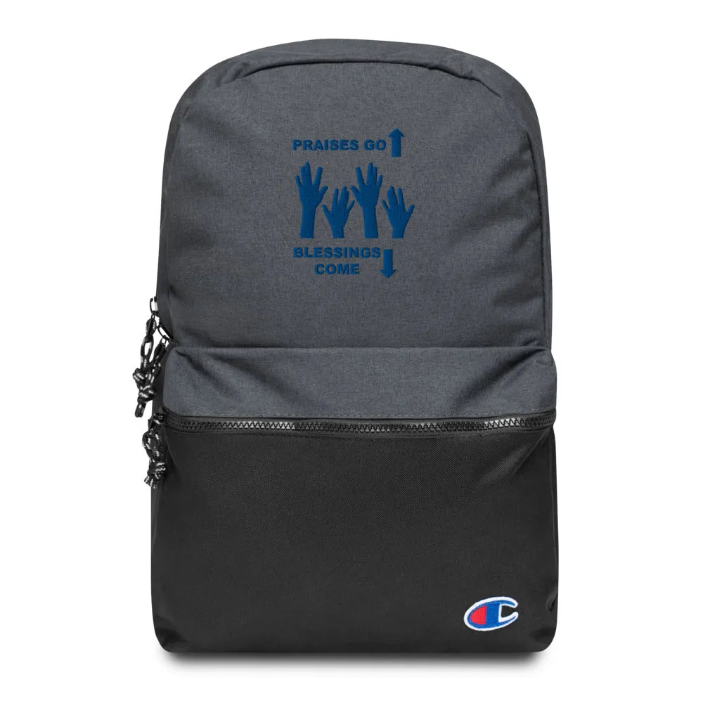 Praises Up Embroidered Champion Backpack