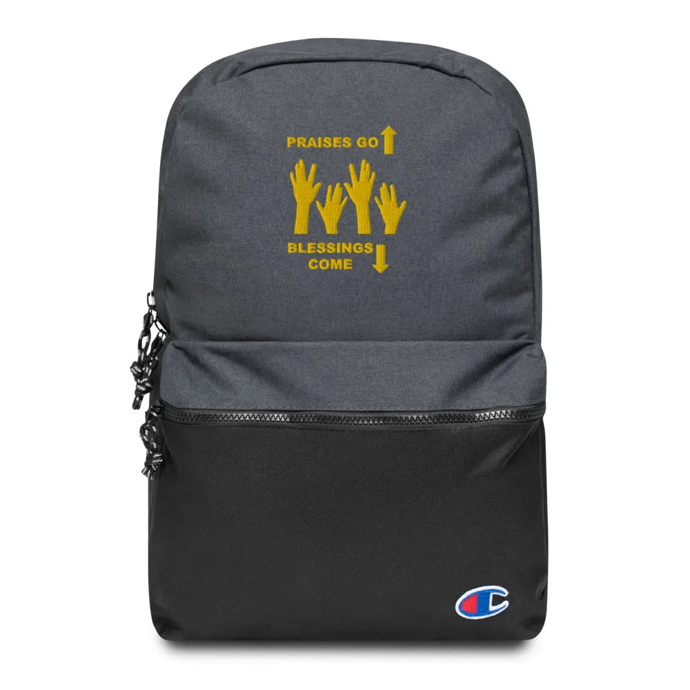 Praises Up Embroidered Champion Backpack
