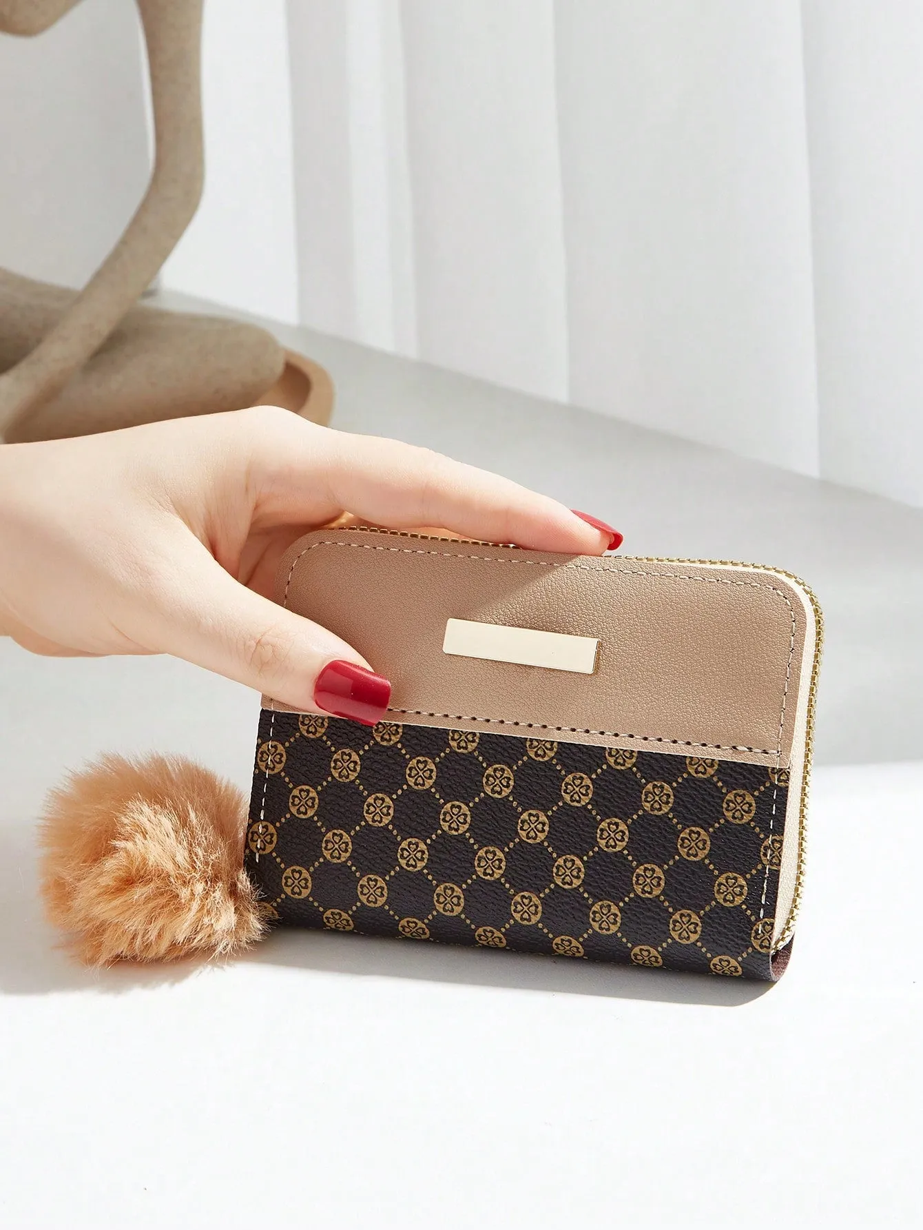 Pu Leather Simple Multifunctional Zipper Coin Purse