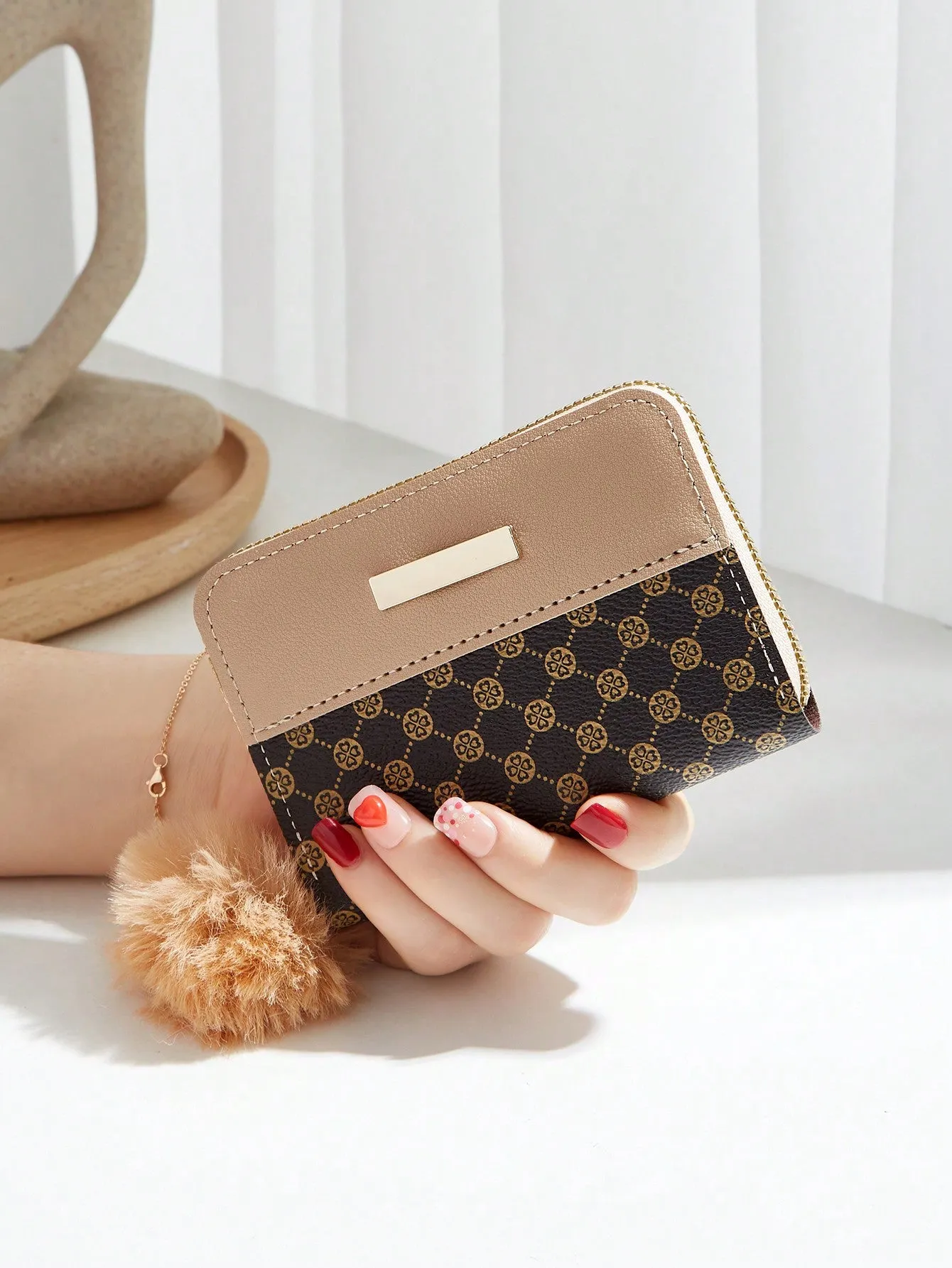 Pu Leather Simple Multifunctional Zipper Coin Purse